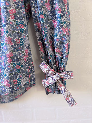 mixed floral blouse on hanger sleeve