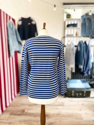 blue stripe top on mannequin back