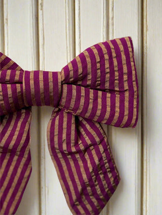 bronze burgundy stripe bow