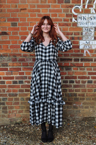 women wearing black and winter white check