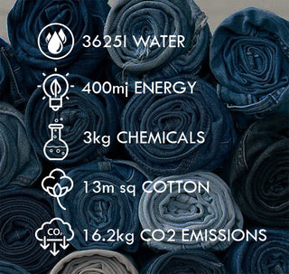 diagrma showing environmental impact of making jeans