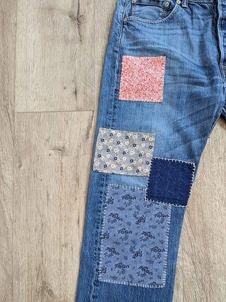 patched denims floor