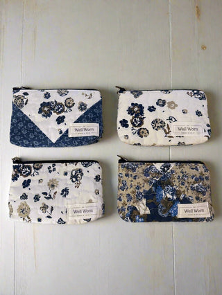 quilted purses on white background