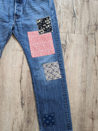 patched denims floor