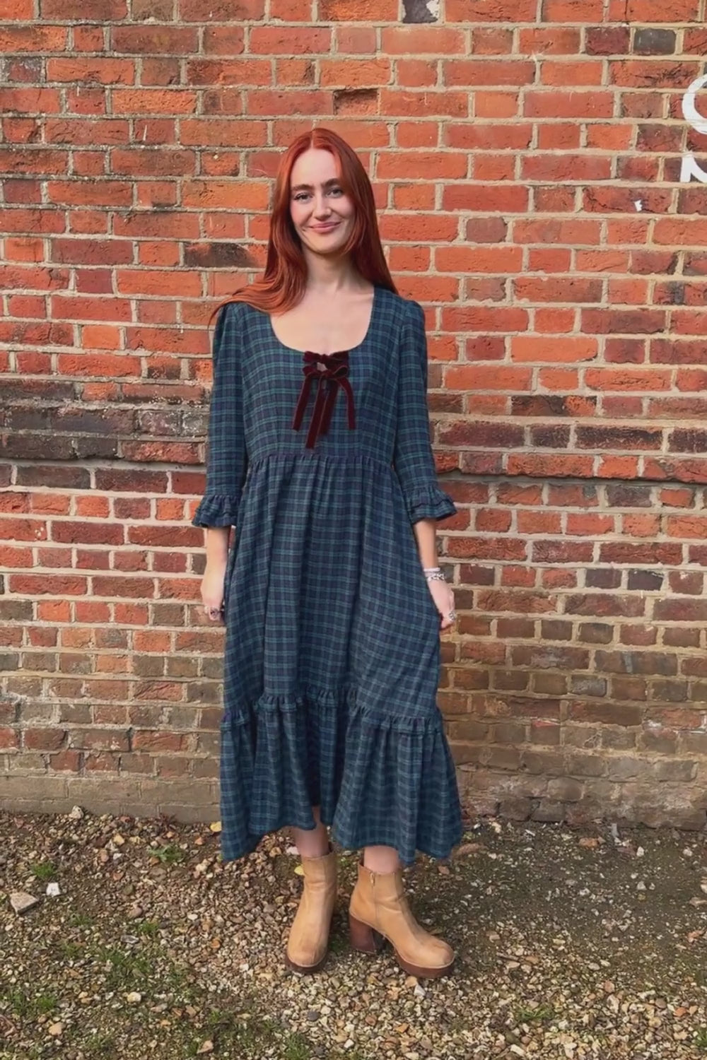 women wearing tartan dress
