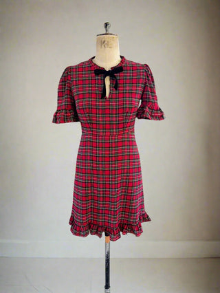 tartan dress on mannequin
