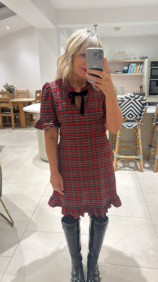 Pre-Christmas Delivery - The Tartan Peony Dress