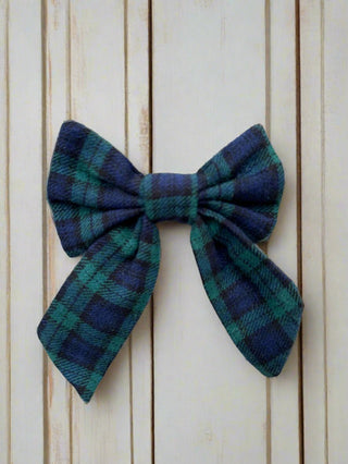 Small Tartan Bow Clips