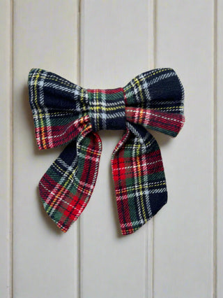 Small Tartan Bow Clips