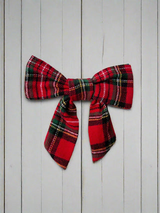 Small Tartan Bow Clips