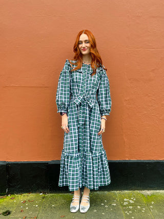 Pre-Christmas Delivery - Green Tartan Aubrielle Shirt Dress